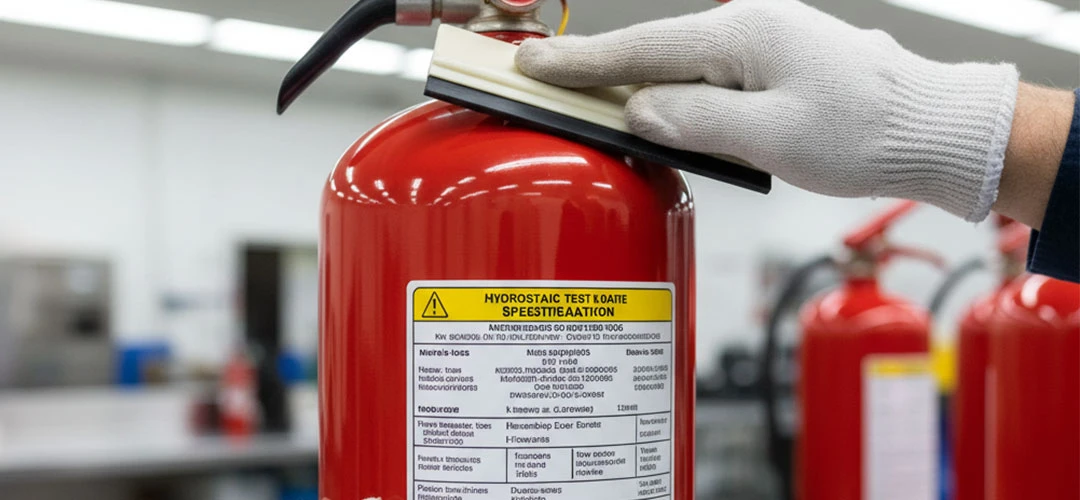 درج برچسب مشخصات روی کپسول آتش نشانی