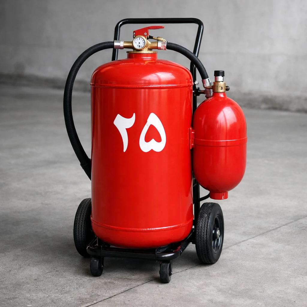 کپسول 25 کیلویی پودر و گاز بالن بغل