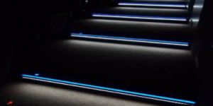 ترمز پله آلمینیومی  دوبل  ال ای دی مشکی کدT6B درمت DOORMAT